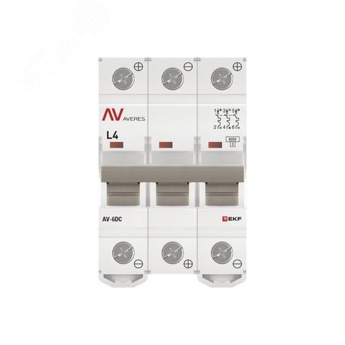 Выключатель автоматический AV-6 DC 3P 4A (L) 6kA AVERES - фото 4