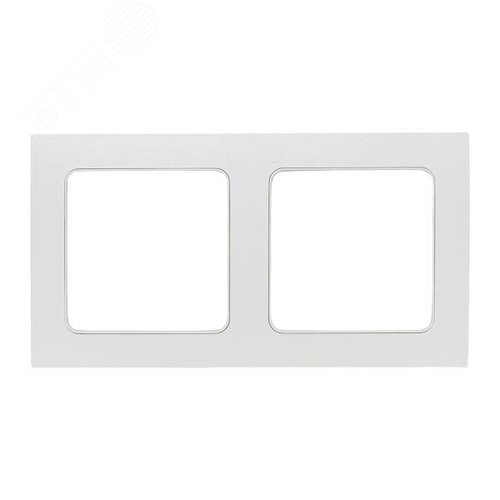 Стокгольм Рамка 2-местная белая - фото 2