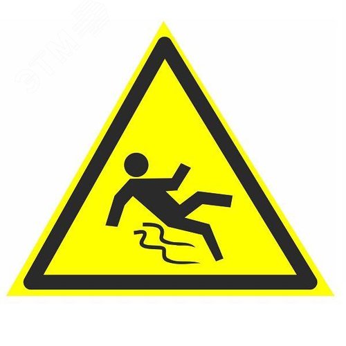 Изображение товара Знак W 28 ''Осторожно. Скользко'' 200х200х200 мм, пластик ГОСТ Р 12.4.026-2001 (шт)