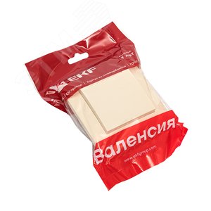 Валенсия розетка 1-местная с/з 16А кремова с крышкой и защ. штор. - фото 2