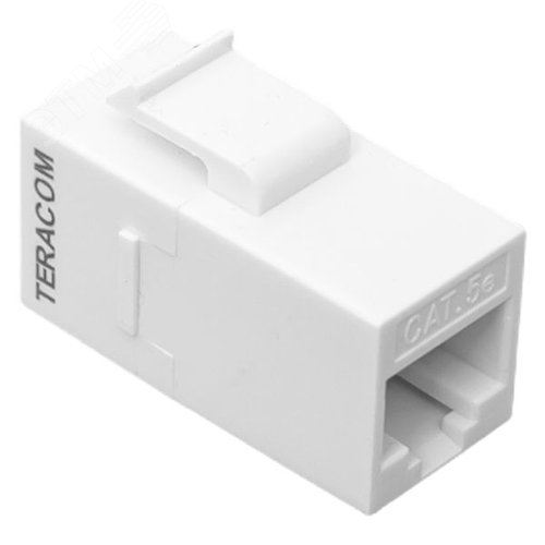 Адаптер проходной TERACOM Cat.5E неэкранированный RJ45-RJ45 тип Keystone белый - фото 2