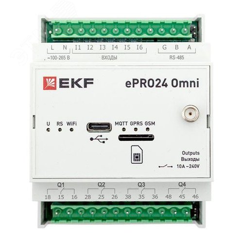 Контроллер удаленного управления 6вх/4вых Wi-Fi GSM 230 В ePRO24 Omni EKF - фото 4