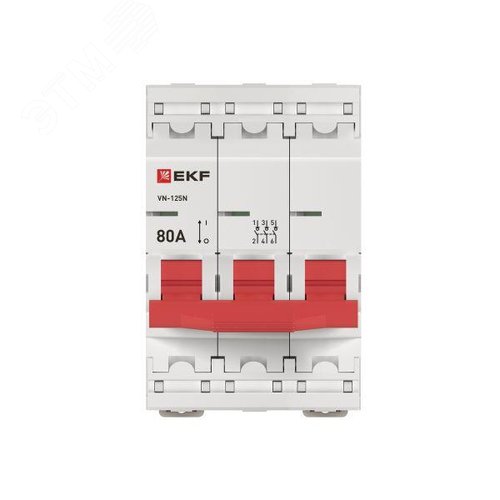 Выключатель нагрузки (ВН) трехполюсный 3P 80А ВН-125N S1253080 PROXIMA EKF - фото 4