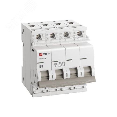 Выключатель автоматический ВА 47-63N 4P 8А (B) 6кА PROXIMA - фото 3