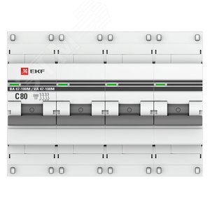 Выключатель автоматический 4P 80А (C) 10kA ВА 47-100M с электромагнитным расцепителем PROxima - фото 2