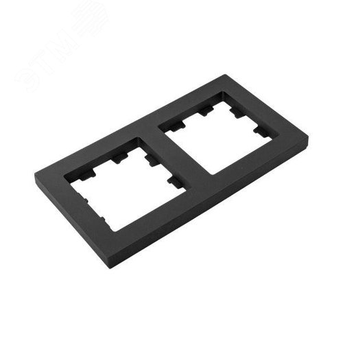 Эпика Рамка 2-местная черный пластик EKF - фото 6