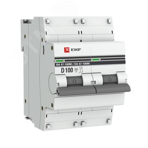 Выключатель автоматический 2P 100А (D) 10kA ВА 47-100M с электромагнитным расцепителем PROxima - фото 1