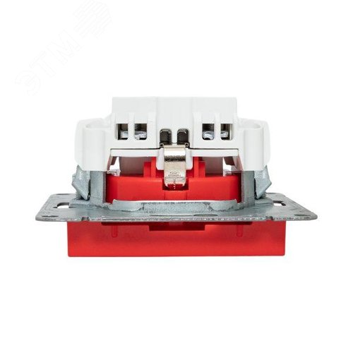 Эпика Механизм розетки 16А с заземлением со шторками красный EKF - фото 6