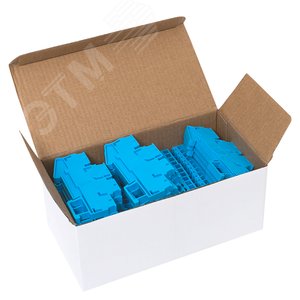 Клемма пружинная двухуровневая ST 4 мм2 4 вывода синяя EKF - фото 3