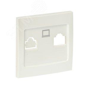 Валенсия лицевая панель розетки RJ-45 1-местная жемчуг - фото 1