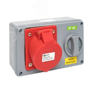 Розетка с блокировкой и выключателем 1425 3Р+РЕ+N 32А 380В IP44 - фото 1