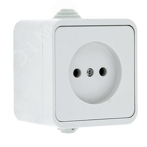 Изображение товара Прага Розетка 10А без заземления IP44 белая (шт)