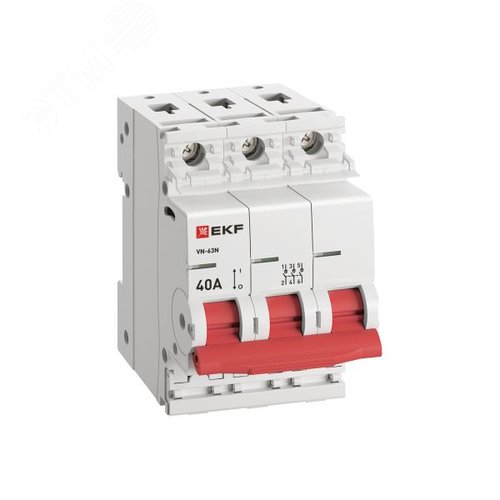 Выключатель нагрузки (ВН) трехполюсный 3P 40А ВН-63N S63340 PROXIMA EKF - фото 3