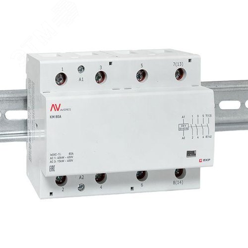 Контактор модульный КМ 80А 4NO 230VAC (6 мод.) AVERES - фото 2