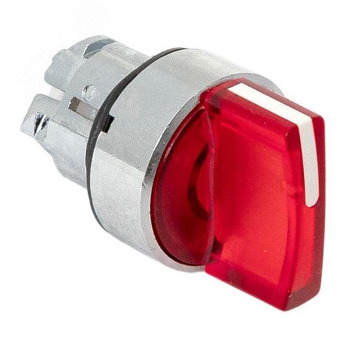 Исполнительный механизм переключателя S4 красный на 2 положения возвратный без фиксации, с подсветкой с короткой ручкой IP65 - фото 8