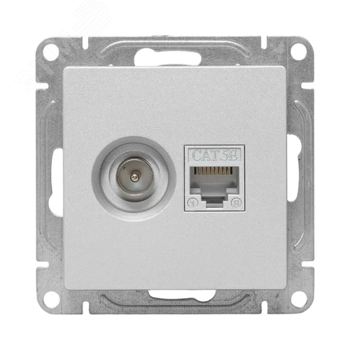 Механизм розетки TV+RJ45 (cat5) алюминий Эпика EKF - фото 2