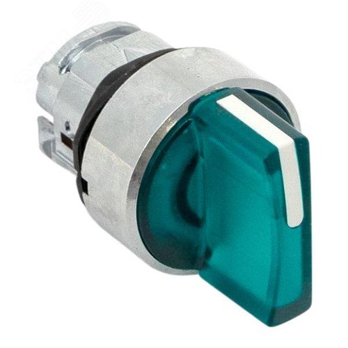 Исполнительный механизм переключателя ХB4 зеленый на 3 положения с фиксацией, с подсветкой с короткой ручкой IP65 - фото 8