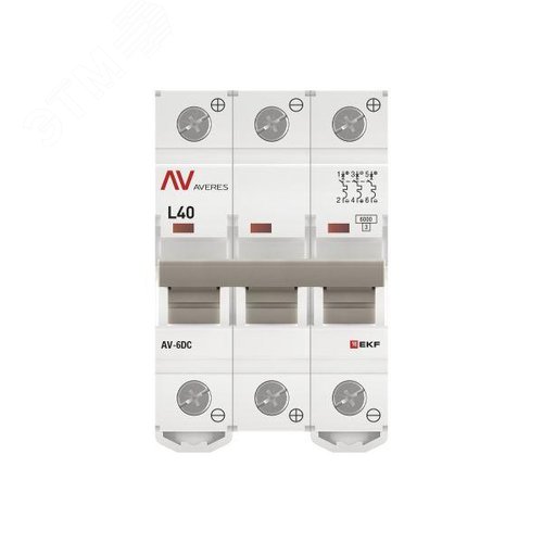 Выключатель автоматический AV-6 DC 3P 40A (L) 6kA AVERES - фото 4