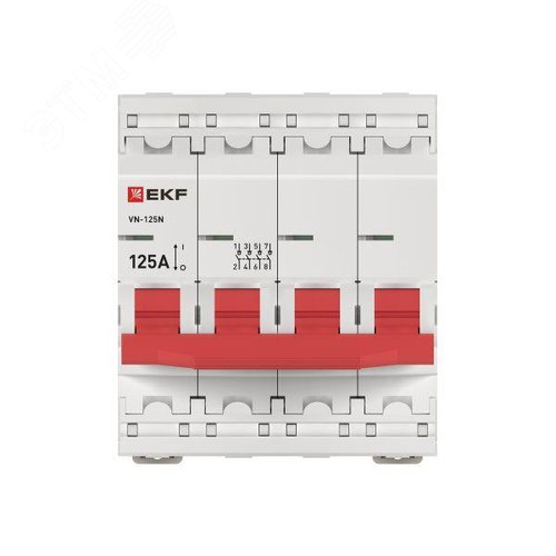 Выключатель нагрузки (ВН) четырехполюсный 4P 125А ВН-125N S1254125 PROXIMA EKF - фото 4