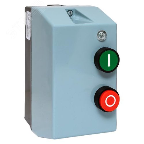 Изображение товара Пускатель магнитный ПМЛ-1230-9А-230В с тепловым реле 5,5-8А в корпусе IP65, с кнопками Пуск/Стоп, с индикацией (шт)