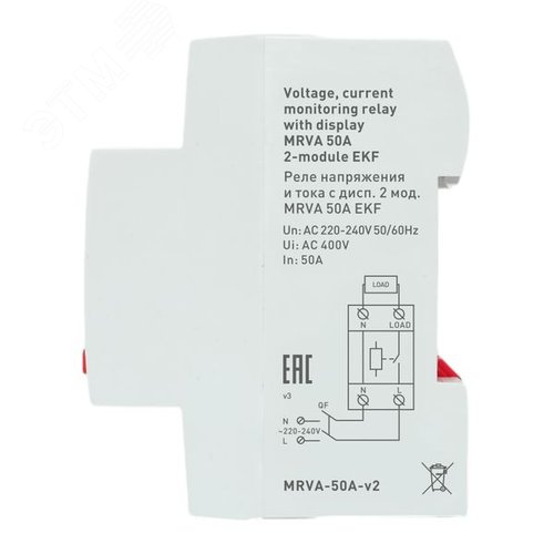 Реле напряжения и тока с дисп. 2 мод. MRVA 50A - фото 6