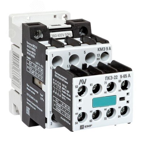 Изображение товара Комплект КМЭ 9А 1NO 400В АС с дополнительными контактами 2НО+2НЗ EKF AVERES (шт)