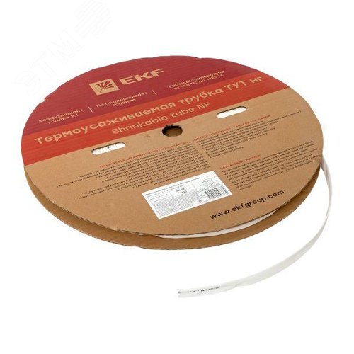 Трубка термоусаживаемая ТУТ нг 12/6 белая рулон PROxima - фото 4