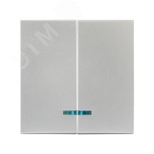 Валенсия лицевая панель выключателя 2-кл. с индикатором 10А сталь - фото 2