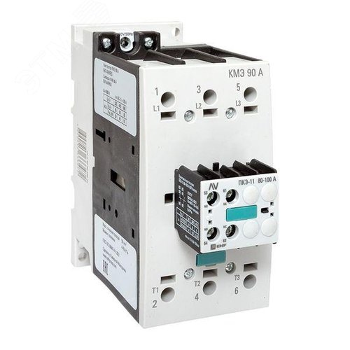 Комплект КМЭ 90А 230В АС с дополнительными контактами 1НО+1НЗ EKF AVERES - фото 1