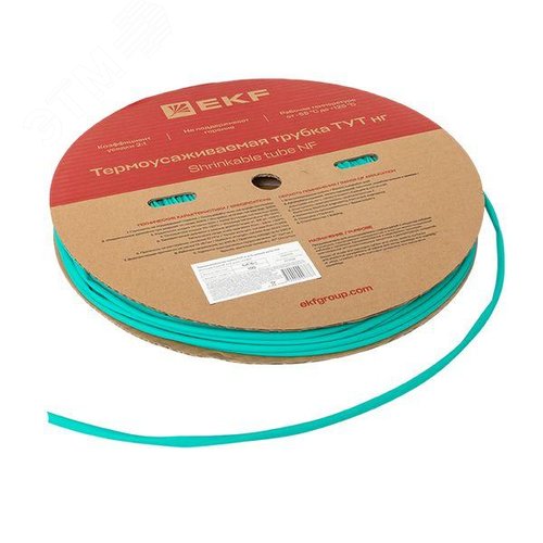 Трубка термоусаживаемая ТУТ нг 6/3 зелёная рулон PROxima - фото 4