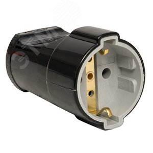 Гнездо штепсельное с/з черное 16А 250 В Proxima - фото 1