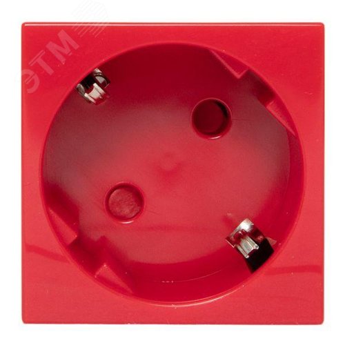Розетка 45х45 с зазем. 45 градусов, быстрозажимные клеммы, красная EKF - фото 2