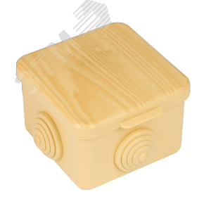 Коробка распаячная КМР-030-036 пылевлагозащитная, 4 мембранных ввода (73х73х49) светлое дерево PROxima