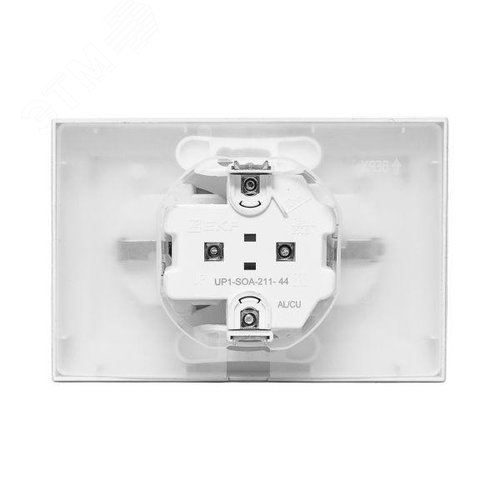 Эпика Механизм розетки двойной 16А IP44 с заземлением со шторками с рамкой с крышками алюминий EKF - фото 7