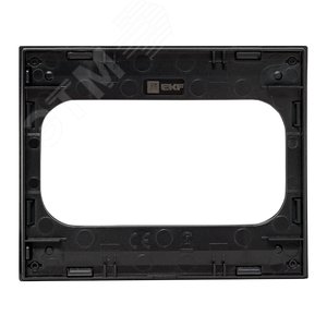 Стокгольм Рамка для розетки 2-местная черная - фото 2