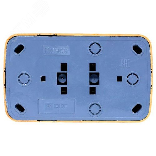 Розетка 2-местная ОП Минск 16А с заземлением светлое дерево - фото 4