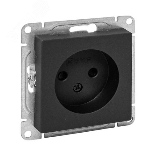 Эпика Механизм розетки 16А без заземления со шторками черный EKF - фото 1
