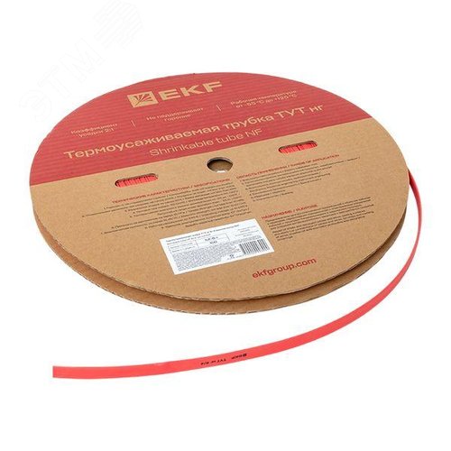 Трубка термоусаживаемая ТУТ нг 8/4 красная рулон PROxima - фото 4