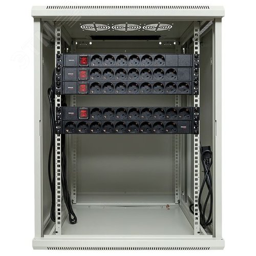 Шкаф настенный 19'' TERACOM PRO 15U 600х600 мм дверь стеклянная с замком-ручкой серый - фото 14