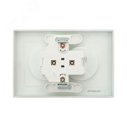 Эпика Механизм розетки двойной 16А без заземления со шторками с рамкой алюминий EKF - фото 4