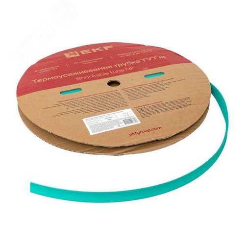 Трубка термоусаживаемая ТУТ нг 16/8 зелёная рулон PROxima - фото 4