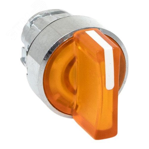 Исполнительный механизм переключателя SB4 желтый на 3 положения с фиксацией, с подсветкой с короткой ручкой IP65 - фото 1