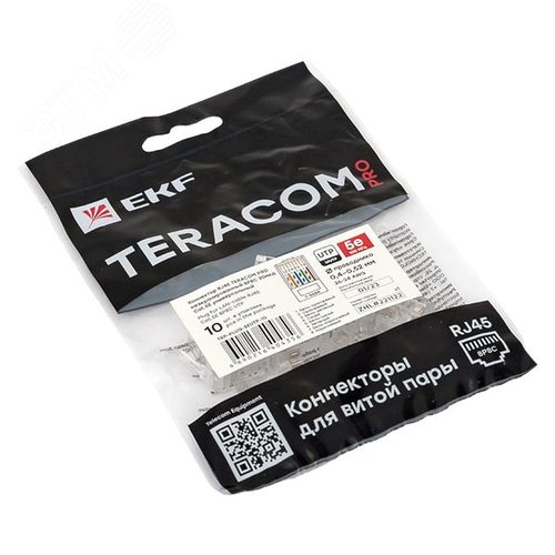 Коннектор RJ-45 TERACOM PRO неэкранированный 8P8C 30мкд Cat.5E универсальный (упак.10шт) - фото 5