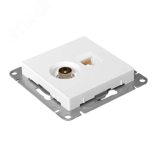 Механизм розетки TV+RJ45 (cat5) белый Эпика EKF - фото 8