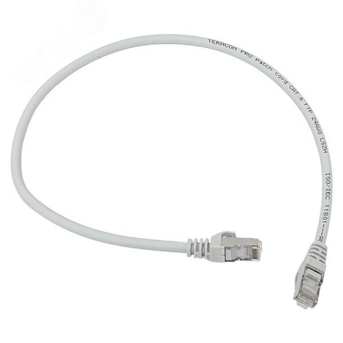 Патч-корд TERACOM PRO Cat.6 экранированный FTP оболочка LSZH серый (0.5м) - фото 1