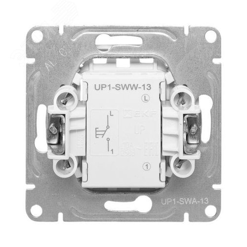 Эпика Механизм выключателя 1кл. кнопочный алюминий EKF - фото 4