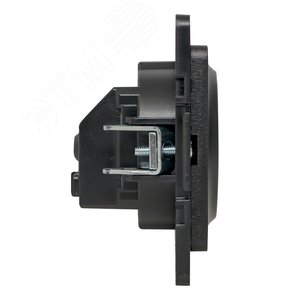 Стокгольм Механизм Розетки 1-местной с/з 16А в/к черный с защ. штор. - фото 2