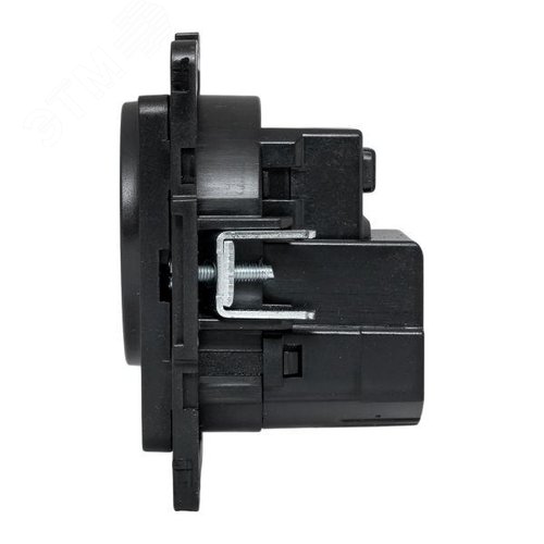 Стокгольм Механизм Розетки 1-местной с/з, USB 2A 16А винтовые клеммы черный с защ. штор. EKF - фото 4