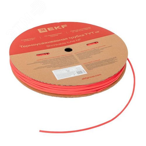 Трубка термоусаживаемая ТУТ нг 4/2 красная рулон PROxima - фото 4