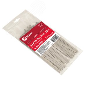 Хомут AISI 304 из нержавеющей стали, 4.6x200 (100 шт.) FlexLock PROxima - фото 2